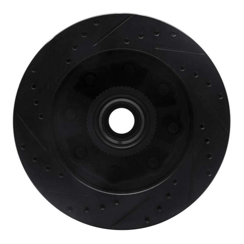 Chevrolet Express 3500 Brake Rotor (1) - Front Right - R1 Concepts - Drilled & Slotted - Black - `01-`02